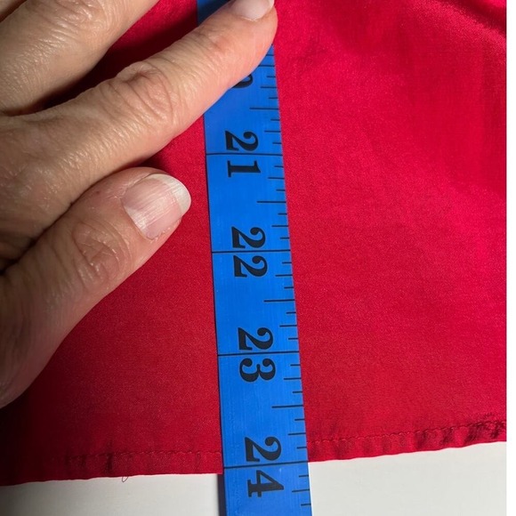 Vintage Kasper Blouse 10 Red 100% Silk Pleated Front Classic 90s Career Top - Picture 10 of 11
